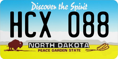 ND license plate HCX088