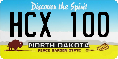 ND license plate HCX100