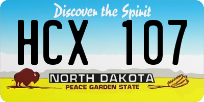 ND license plate HCX107