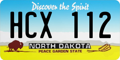 ND license plate HCX112