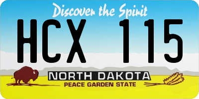 ND license plate HCX115