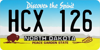 ND license plate HCX126