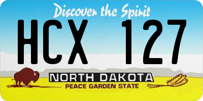 ND license plate HCX127