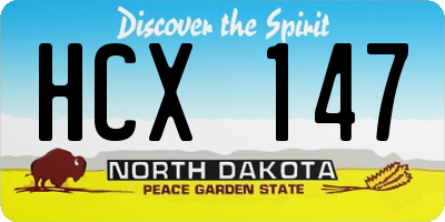 ND license plate HCX147