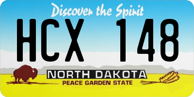 ND license plate HCX148