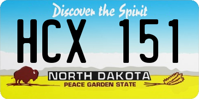 ND license plate HCX151