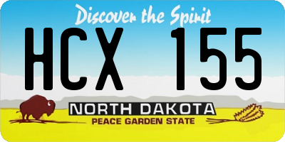 ND license plate HCX155
