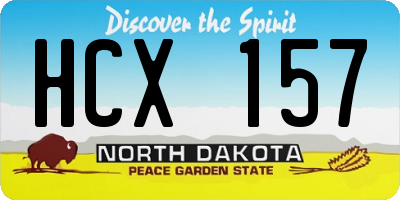 ND license plate HCX157