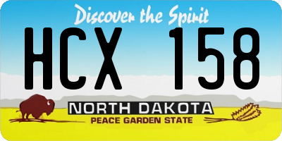 ND license plate HCX158