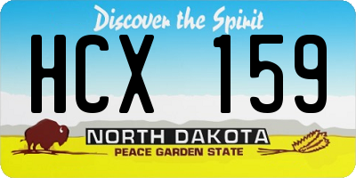 ND license plate HCX159