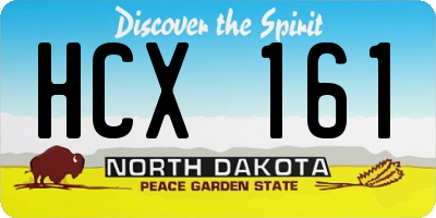 ND license plate HCX161