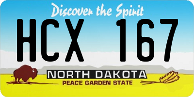 ND license plate HCX167