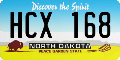 ND license plate HCX168