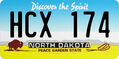 ND license plate HCX174