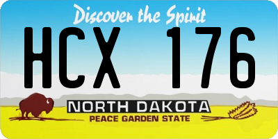 ND license plate HCX176