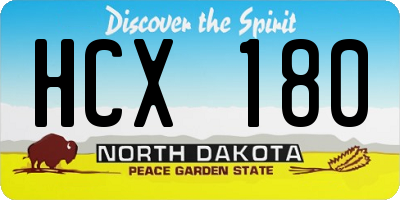 ND license plate HCX180