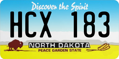 ND license plate HCX183