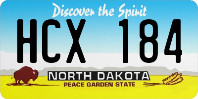 ND license plate HCX184