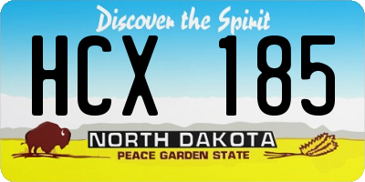 ND license plate HCX185