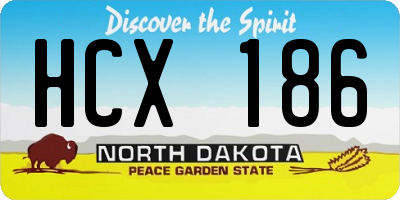 ND license plate HCX186