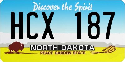 ND license plate HCX187