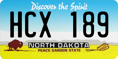 ND license plate HCX189