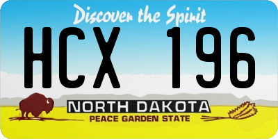 ND license plate HCX196