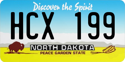 ND license plate HCX199