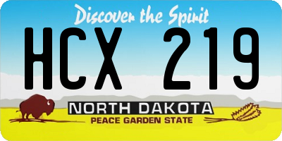 ND license plate HCX219