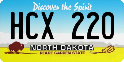 ND license plate HCX220