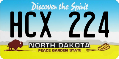 ND license plate HCX224
