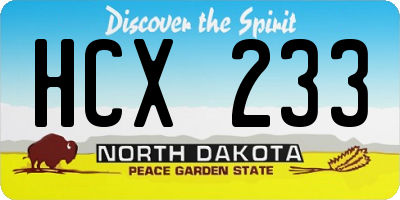 ND license plate HCX233