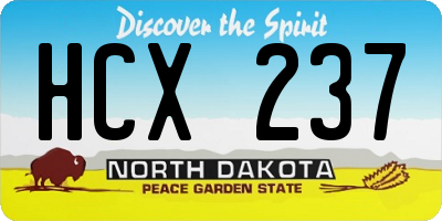 ND license plate HCX237