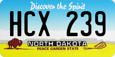 ND license plate HCX239