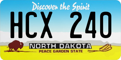 ND license plate HCX240