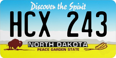 ND license plate HCX243