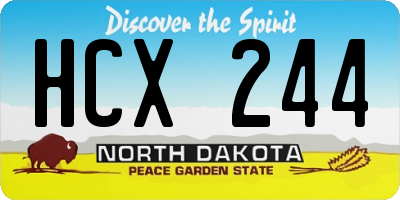 ND license plate HCX244