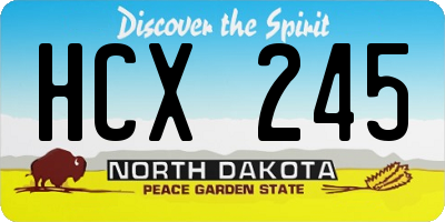 ND license plate HCX245
