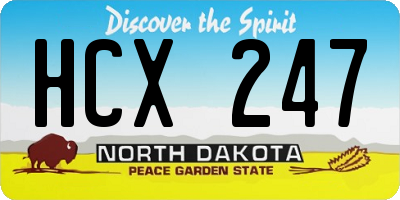 ND license plate HCX247
