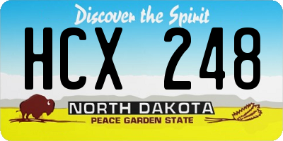 ND license plate HCX248