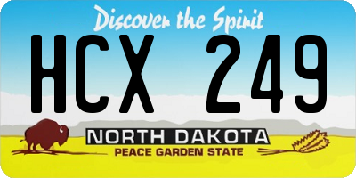 ND license plate HCX249