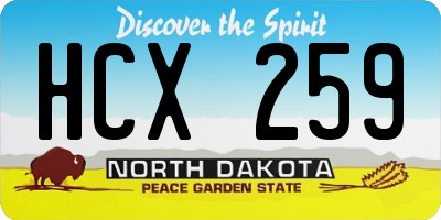 ND license plate HCX259
