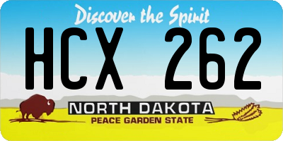 ND license plate HCX262