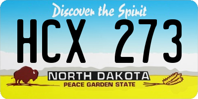 ND license plate HCX273