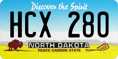 ND license plate HCX280