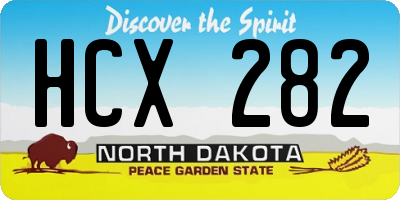 ND license plate HCX282
