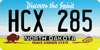 ND license plate HCX285