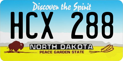 ND license plate HCX288
