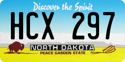 ND license plate HCX297