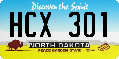 ND license plate HCX301